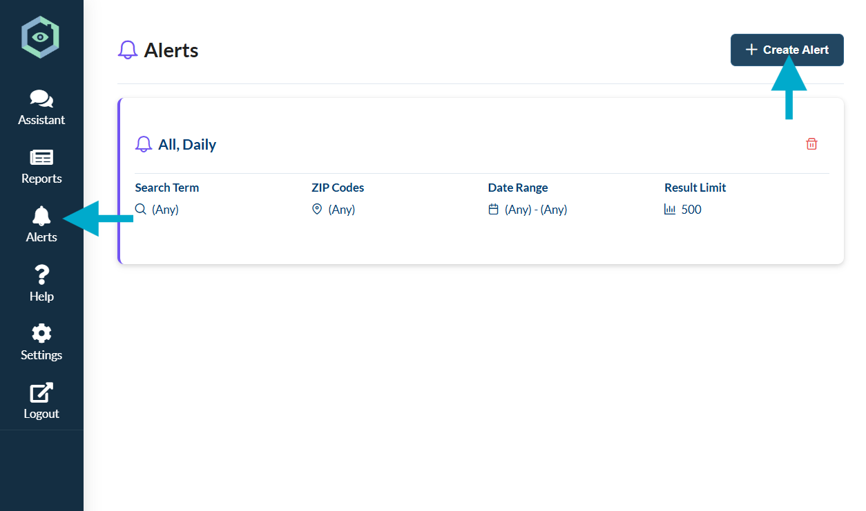 Access Alerts Page