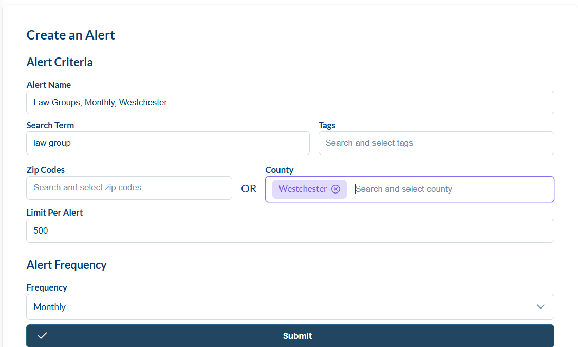 Alert Form